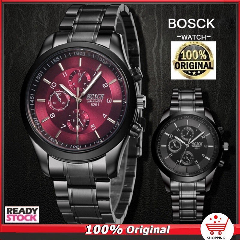 Bosck นาฬิกาข้อมือควอตซ์แฟชั่น สายแสตนเลส กันน้ํา สําหรับบุรุษ 8251