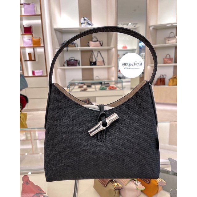 Longchamp ROSEAU SHOULDER BAG XS สีดำ แท้จาก King Power Shopee Thailand