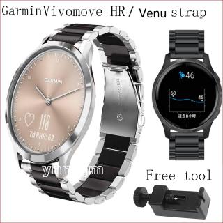 สาย Garmin Venu สาย steel For Garmin vivomove trend สายนาฬิก venu HR อุปกรณ์เสริมสมาร์ทวอทช์