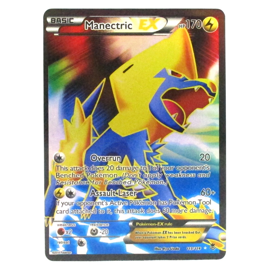 Manectrix EX Card ไลโวลต์ 113/119 Pokemon Card Gold Flash Light (Glossy) ภาษาอังกฤษ
