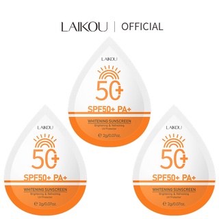 Laikou โลชั่นกันแดด ไวท์เทนนิ่ง ป้องกันรังสียูวี SPF50+ PA+ ครีมกันแดด บํารุงผิวหน้า 2 กรัม *3 ชิ้น