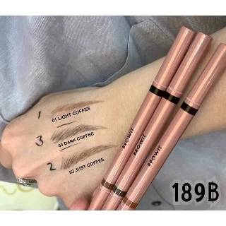 Browit by NONGCHAT Browit DUO BROW AND EYELINER เขียนคิ้ว และ อายไลน์เนอร์ แท่งชมพู