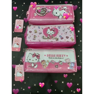 กระเป๋าดินสอ กล่องดินสอ เนื้อ PVC  ทรงลูกเต๋า 2 ซิป Hello Kitty KT-1003