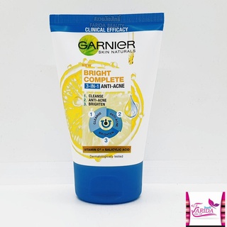 🔥โปรค่าส่ง25บาท🔥Garnier Bright Complete Anti Acne Foam 90 ml. การ์นิเย่ ไบรท์ คอมพลีท 3 in 1 แอนตี้-แอคเน่ โฟม