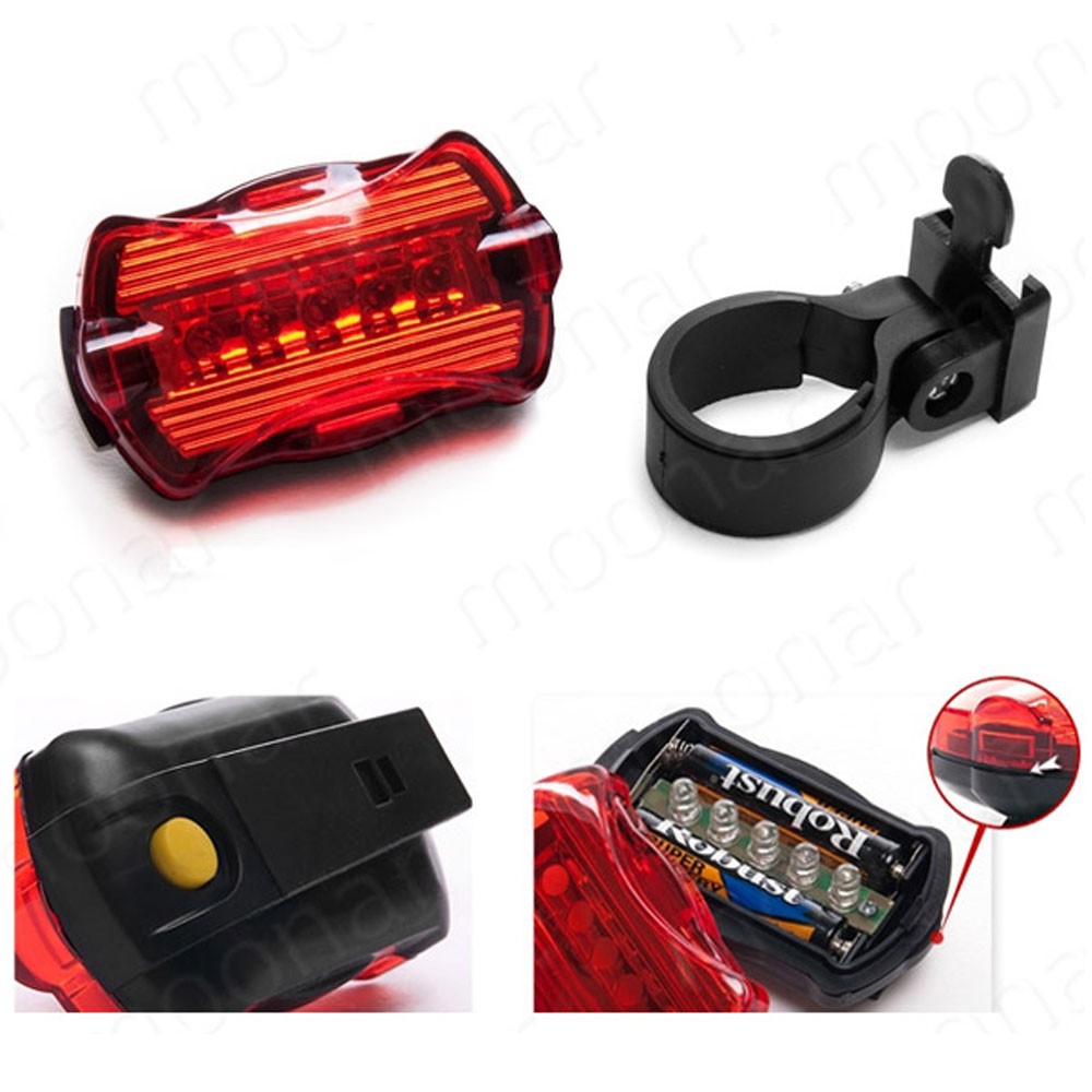 Lights & Reflectors 5 LED Bike Bicycle Safety Warning Tail Rear Lamp