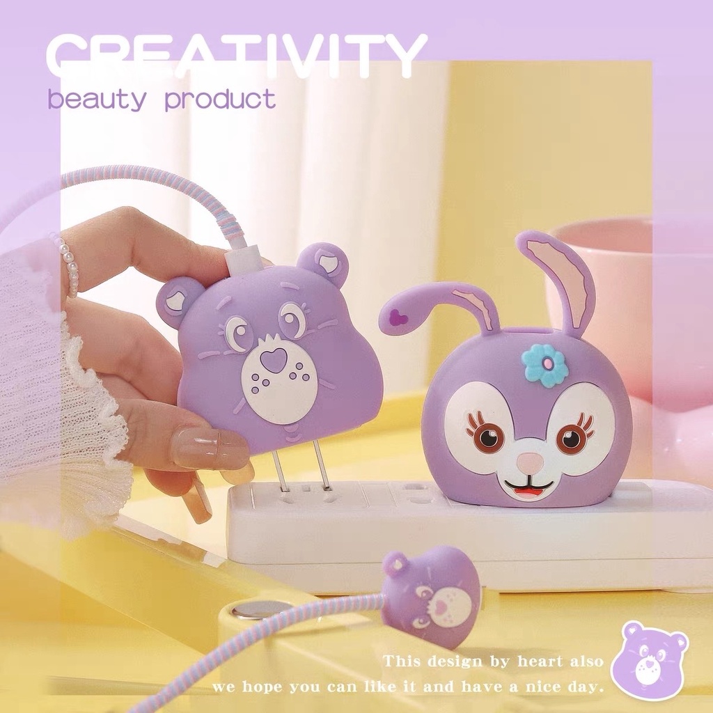 พร้อมส่งจากไทย ชุดถนอมสายชาร์จการ์ตูน สำหรับไอโฟน 18w 20w 35w - รูปที่ 5