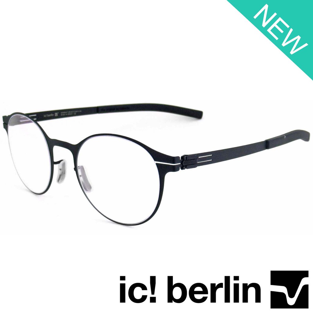 Ic Berlin แว่นตารุ่น 020 C-1 สีดำ กรอบเต็ม ขาข้อต่อ วัสดุ สแตนเลส สตีล Eyeglass ทางร้านเรามีบริการรับตัดเลนส์