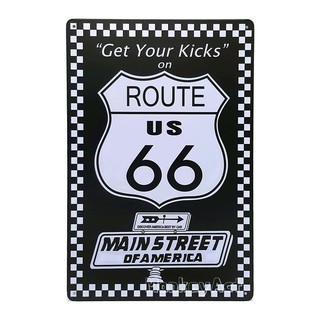 ป้ายสังกะสีวินเทจ Get Your Kicks on Route US 66