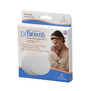 Dr.Browns : DRBS4001 แผ่นซับน้ำนมแบบซักได้ Washable Breast Pads (4 pack)