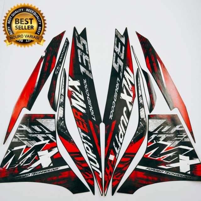 MERAH Yamaha mx new 135 2014 สติ๊กเกอร์แถบสีแดง, รายการตัวถังมาตรฐานที่ดีที่สุด