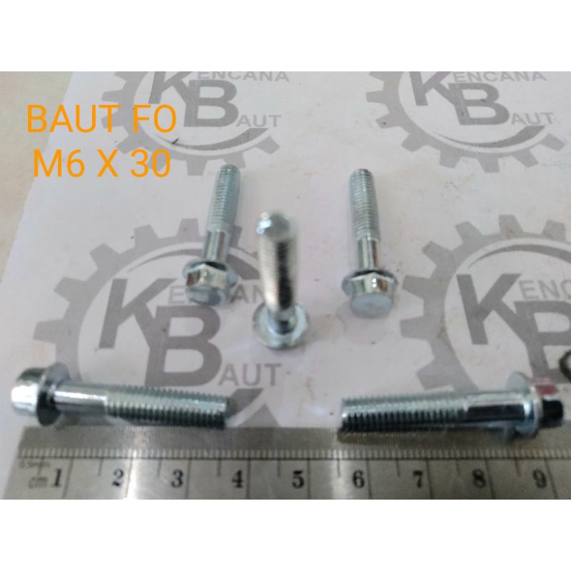 MESIN Bolt / Bolt / Bolt Engine Block M6 x 30 / WHITE FLANGE / FO KEY 8 LENGTH 3 CM