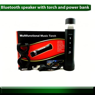 4 in 1 ไฟฉายกลางแจ้ง, ลำโพงบลูทูธ , พาวเวอร์แบงค์, วิทยุ FM / 4 in 1 Flashlight Torch, Bluetooth Speaker, Power Bank, FM