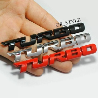 โลโก้ TURBO งานโลหะ ขนาด 9.8x1.1cm