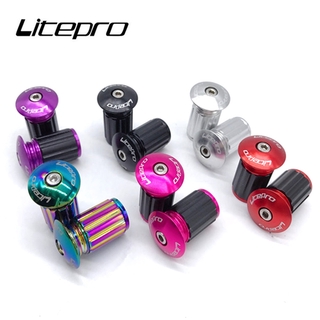 Litepro MtbจักรยานเสือภูเขาจักรยานLiteproที่มีสีสันอลูมิเนียมอัลลอยด์ขยายล็อคเพื่อเสียบมือจับH Andlebarเสียบฝาท้าย22-24mm