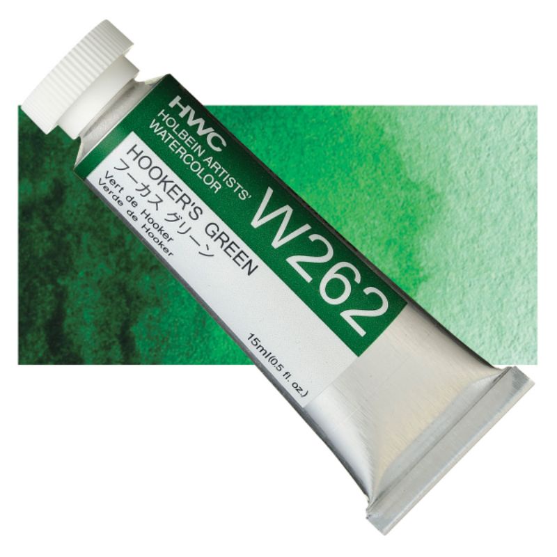 Hooker's Green สีน้ำโฮลเบน 5/15ml W062/W262 Ser B Japan Made Holbein Artist Watercolor ホルベイン透明水彩絵具