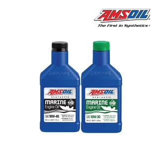 AMSOIL (น้ำมันเครื่องสูตรสำหรับเครื่องยนต์เรือ) Synthetic Marine Engine Oil(QUART)