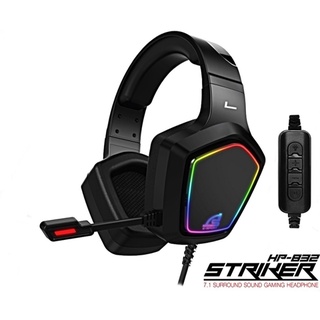 HEADSET (7.1) SIGNO E-SPORT HP-832 STRIKER RGB Surround Sound หูฟัง เกมส์มิ่ง (BLACK)