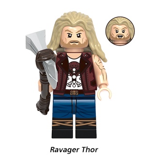 Ravager Thor บล็อกตัวต่อฟิกเกอร์ ซูเปอร์ฮีโร่ ภาพยนตร์นิยายวิทยาศาสตร์ Thor 4 Love and Thunder ของเล่นสําหรับเด็ก