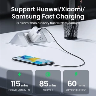 UGREEN PD3.1 240W 5A/48V USB C ถึง USB C สาย 480Mbps ไนลอนถักอลูมิเนียม shell PD Fast สายชาร์จสําหรับ Macbook Pro Samsung S20 Ipad