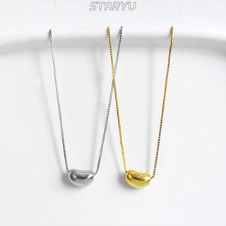 Staryu S925 Silver Necklace Women Bead Clavicle Chain Pea Pendant Female Jewelry [Golden/Silver]