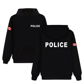 เสื้อกันหนาว มีฮู้ด ผ้าฝ้าย ลาย POLICE sudadera hombre casaco เข้ากับทุกการแต่งกาย สําหรับผู้ชาย