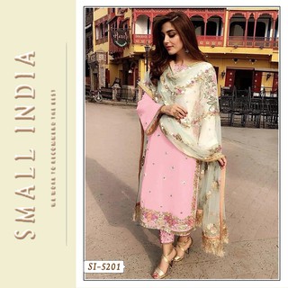 {**ส่งฟรี**} SMALL INDIA 💗 Heavy Faux Georgette 💗 Pakistani Suit