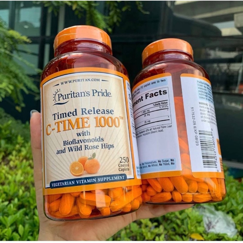 Puritans Pride Vitamin C 1000 Mg Time Release 250เม็ด ขนาดใหญ่จุใจ จากอเมริกาแท้ 100 Puii889