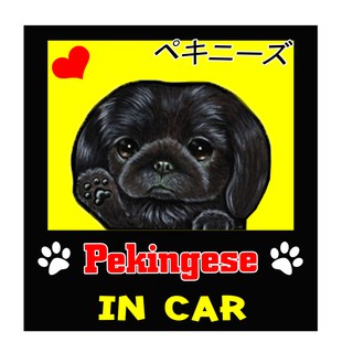 สติกเกอร์ติดรถ สติ๊กเกอร์ติดรถยนต์ สติกเกอร์หมา Pekingese AJ19