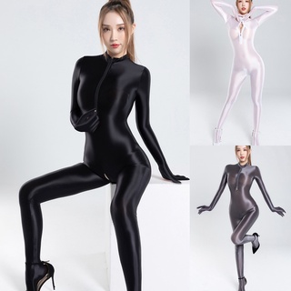 Women Jumpsuits High Cut Leotard Long Sleeve Attractive Bodysuit Breathable