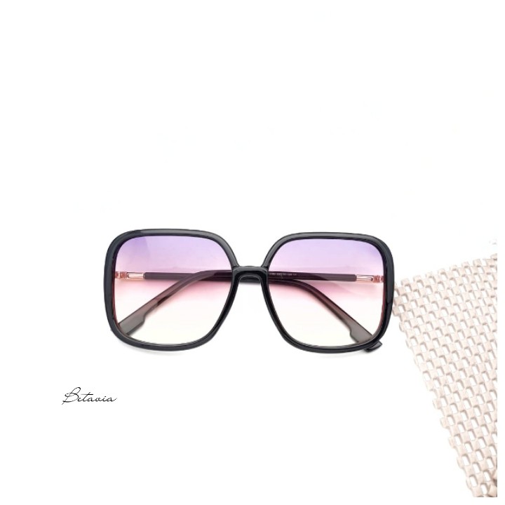 Hitam แว่นกันแดด MINUS KELLY SQUARED SUNGLASSES กรอบเลนส์ ANTI-RADIATION ANTI-UV LENS WOMEN& 39;S FA