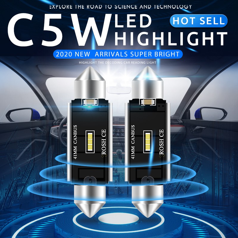 หลอดไฟอ่านหนังสือ Led C5W CSP CANBUS 41 มม. 31 มม. C5W สีขาว สําหรับติดป้ายทะเบียนรถยนต์ 1 ชิ้น ราคา ถูกที่สุด ดีลบีเคเค แกลเลอรีภาพที่ 2