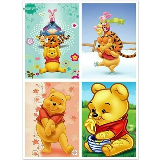 【Pl】ภาพจิตรกรรมปักครอสติสลาย Winnie the Pooh the Pooh 5D ติดประดับเพชรสําหรับติดตกแต่งผนังบ้าน 30x40ซม.4แบบ