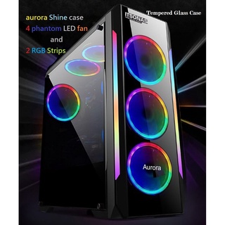 ้เคสคอมไฟ RGB ATX CASE (NP) ITSONAS AURORA LIGHT RGB (BLACK)