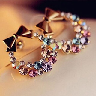 ต่างหูคริสตัล Stud Earrings 1 คู่