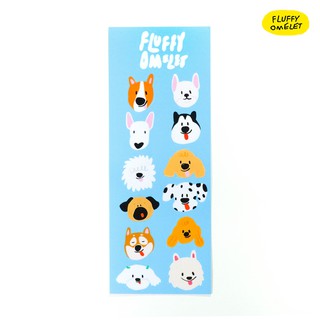 FLUFFY 0MELET - MINI STICKER - BLUE DOGGY