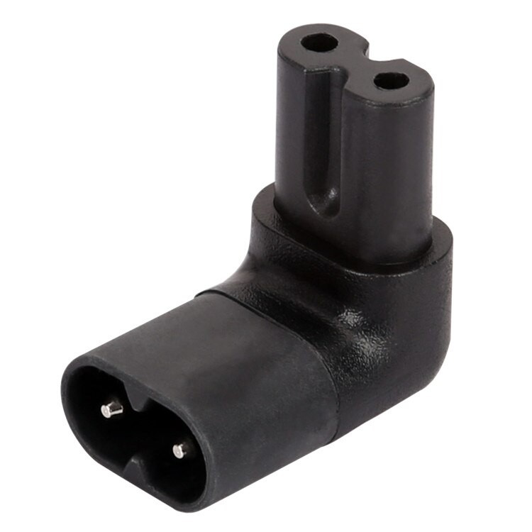 อะแดปเตอร์ ไฟ AC แบบ 2Pin 1Pc IEC320 2-Pin C7 Female To C8 Male Right Angled AC Power Adapter Converter.