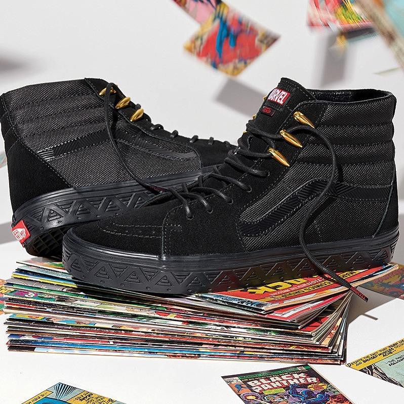 Vans X Marvels Avengers Black Panther High Top Shoes Original Sneakers