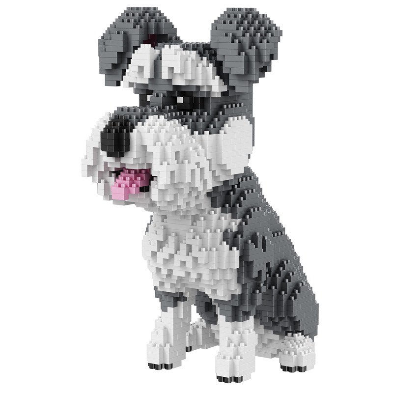 ตัวต่อ ชุดสุนัข miniture schnauzer ของเล่นส่งเสริมสมาธิและกล้ามเนื้อ เหมาะสำหรับเด็กอายุ 14 ปีขึ้นไป จำนวน 2100 ชิ้น