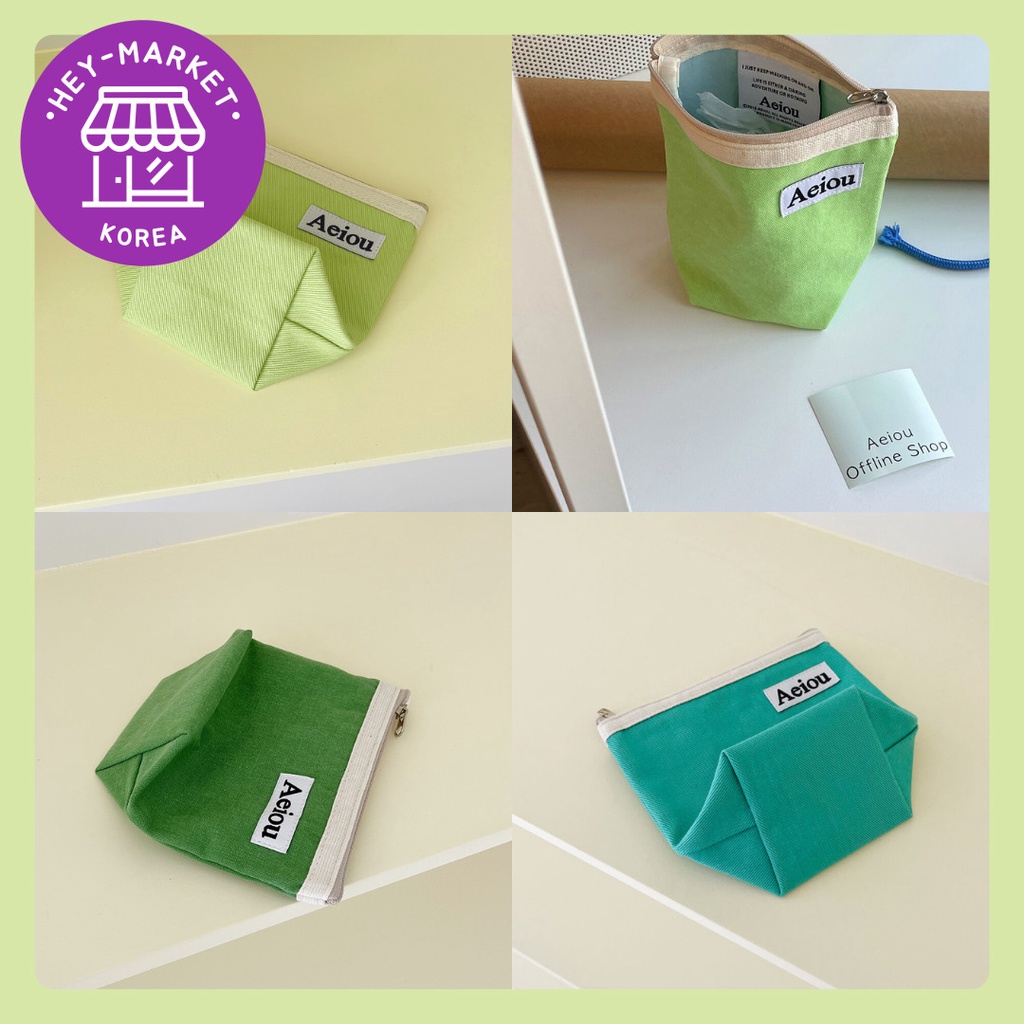 [Aeiou] ☘️Aeiou Basic Pouch (ไซซ์ M)☘️ กระเป๋าเครื่องสําอาง กระเป๋าจัดระเบียบ อเนกประสงค์ ลายไดโนเสา