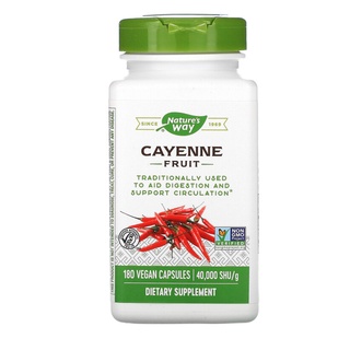 Natures Way, Cayenne Fruit, 40,000 SHU/g, 180 Vegan Capsules