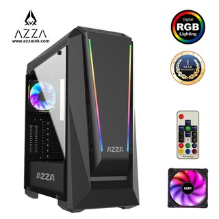 AZZA Mid Tower Tempered Glass RGB Gaming Case Chroma 410A - Black