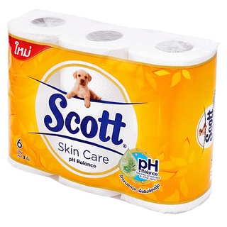 Scott สก๊อตต์ สกินแคร์ กระดาษทิชชูม้วน แพ็ค 6 Scott Skincare Roll Tissue Pack 6กระดาษทิชชู่