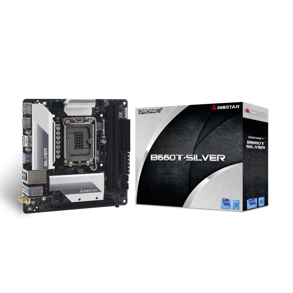 ฺBiostar B660 T-SILVER mainboard, mini ITX, PCIe 5.0