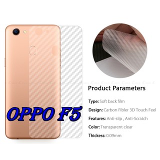 OPPO F5 ฟิล์มใส 3D ลายเคฟล่าติดหลังเครื่อง กันรอยขีดข่วน