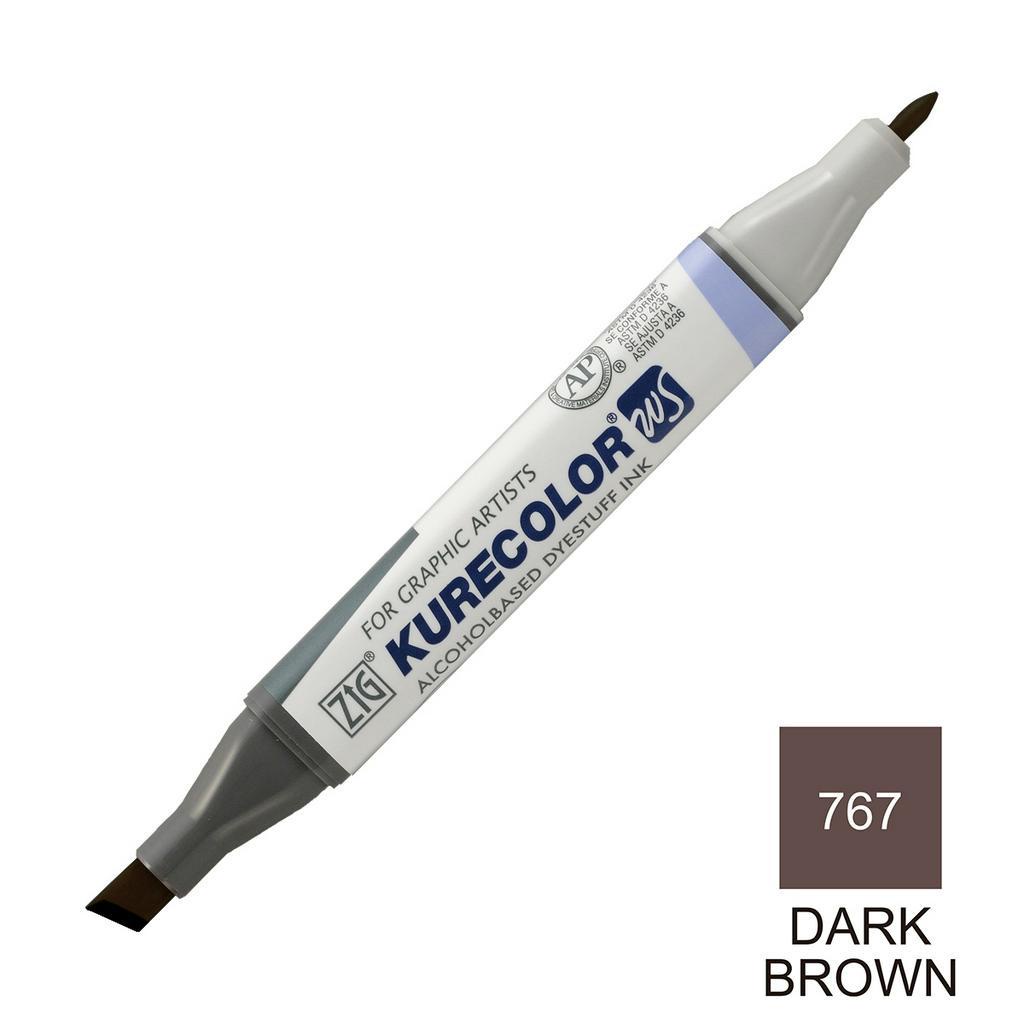 Kuretake ZIG Kurecolor Twin WS - 767 สีน้ําตาลเข้ม - Art Marker Design Marker - KC-3000N/767