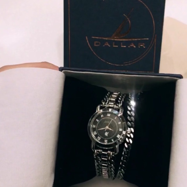 (แบรนด์แท้💯สภาพ95%) นาฬิกาข้อมือ แบรนด์ DALLAR Jewelry watch รุ่น Double chain