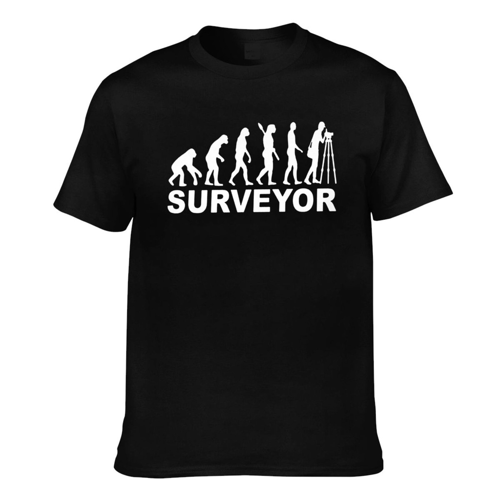 Evolution Surveyor เสื้อยืดผ้าฝ้ายผู้ชาย