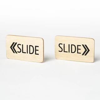THEWOOD 'S TALE ป้ายไม้สำหรับติดประตู เลื่อน "SLIDE" SIGN (1 ชุดมี 2 ชิ้น เลื่อนซ้ายและขวา)
