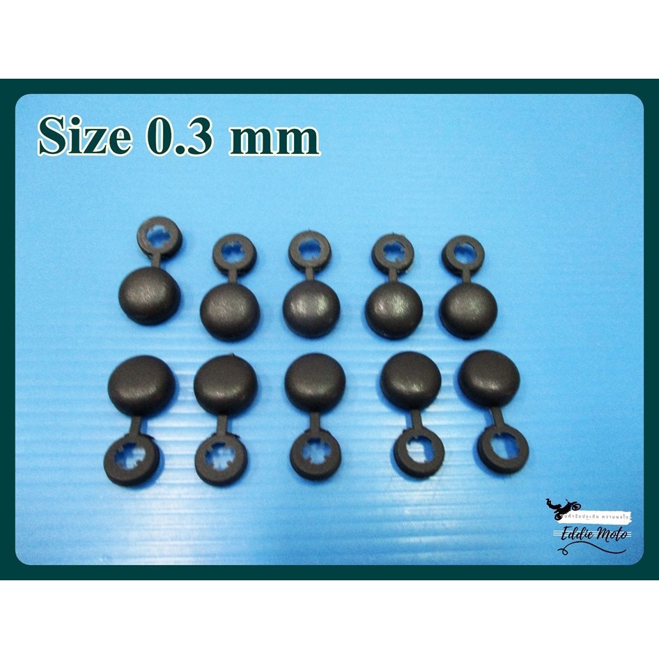NUT HEAD COVER GENERAL (size 0.3 mm) "BLACK" PLASTIC // ฝาครอบหัวน็อต ทั่วไป สีดำ พลาสติกครอบหัวน็อต