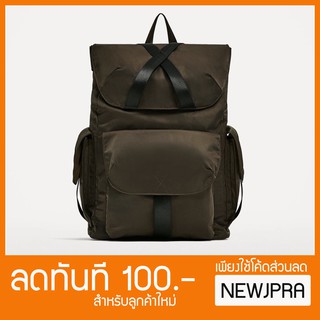 {Used} กระเป๋าเป้ KHAKI EXPLORER BACKPACK ยี่ห้อ ZARA